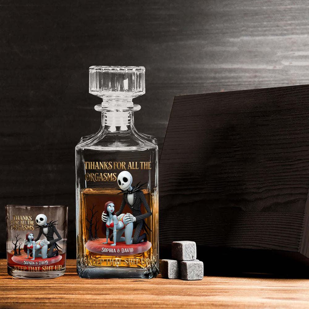 Keep That Shit Up Couple Gift - Personalized Nightmare Whiskey Decanter Set