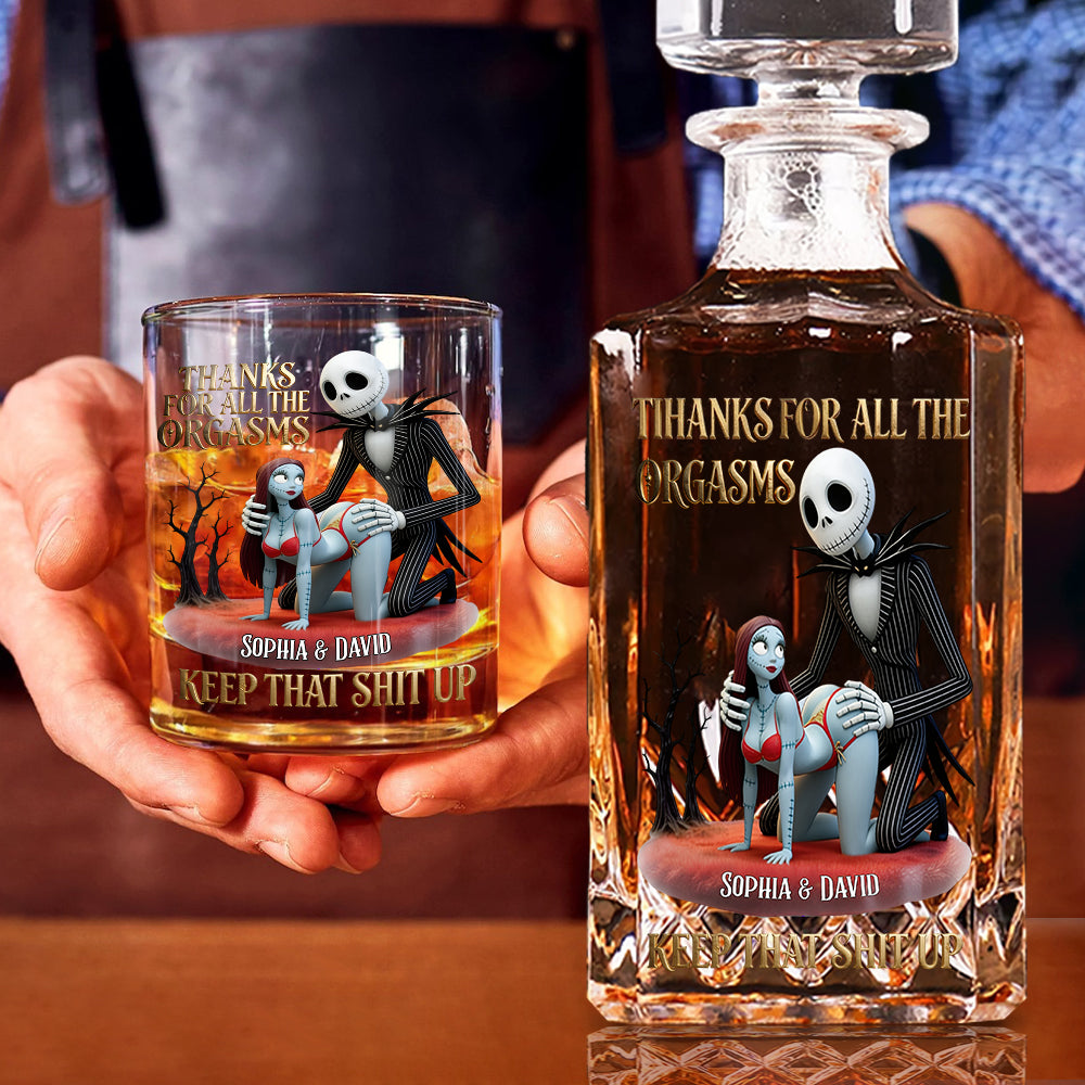 Keep That Shit Up Couple Gift - Personalized Nightmare Whiskey Decanter Set