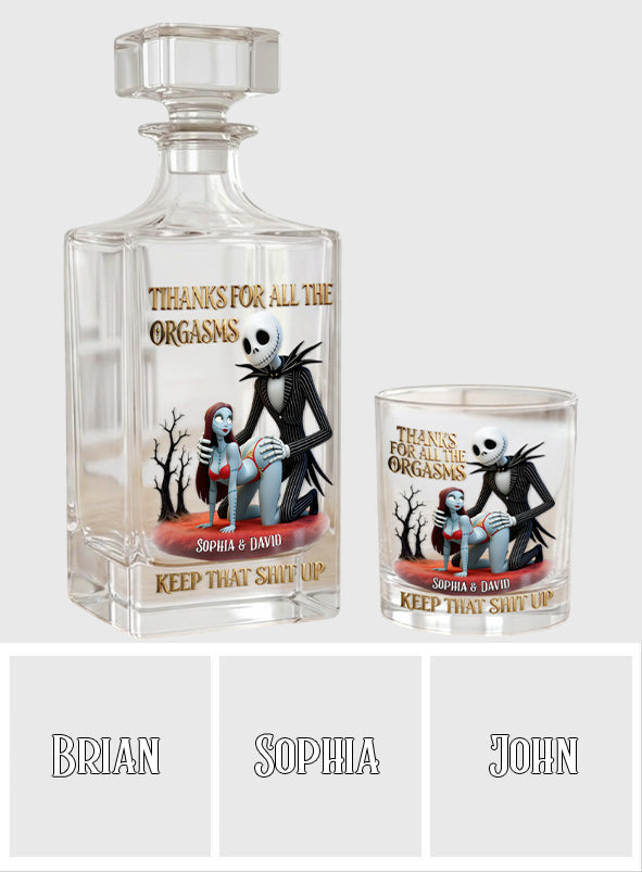 Keep That Shit Up Couple Gift - Personalized Nightmare Whiskey Decanter Set