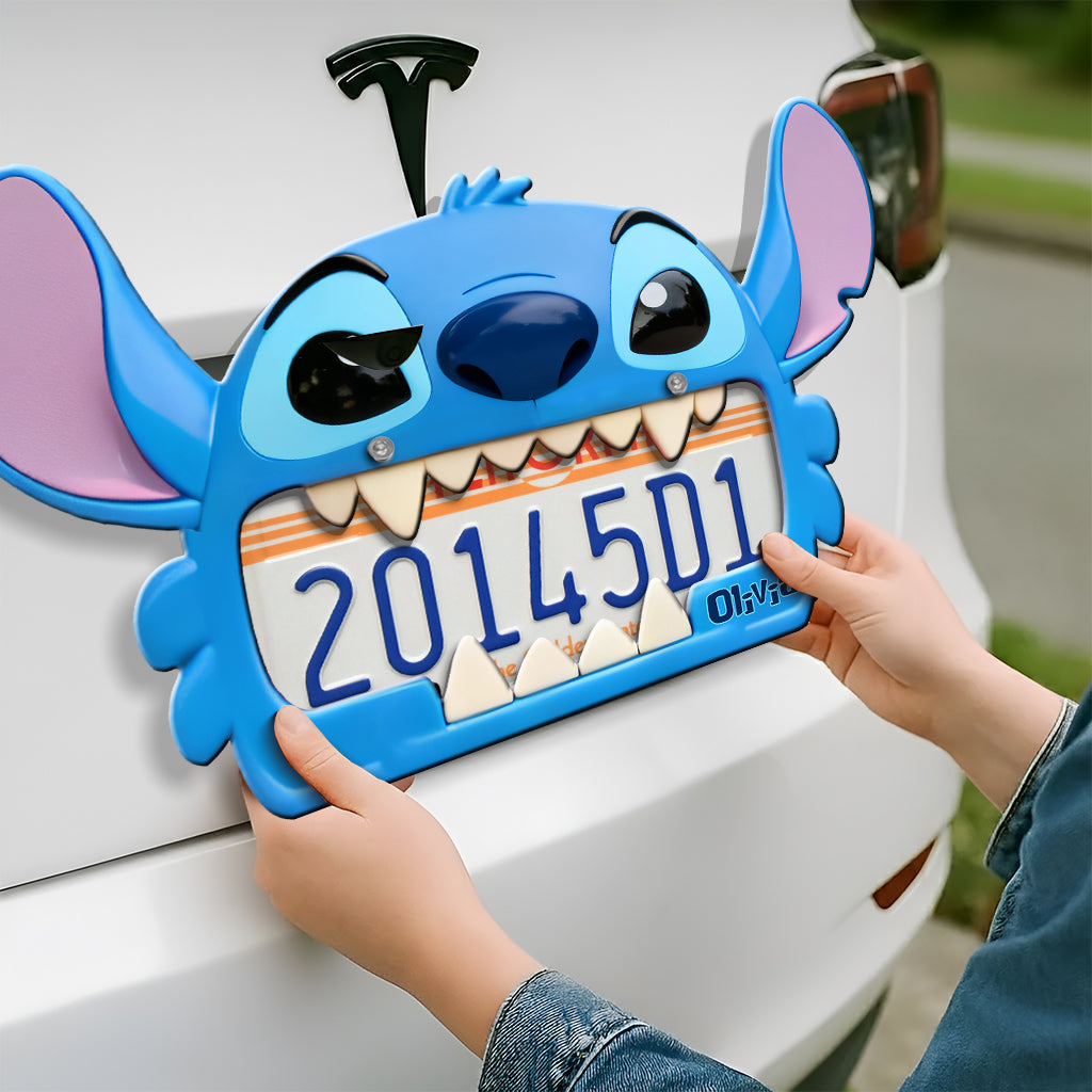 Blue Monster - Personalized Ohana License Plate Frames