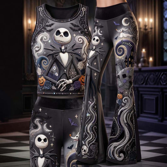 Halloween Nightmare - Personalized Nightmare Flare Pants & Crop Tanktop