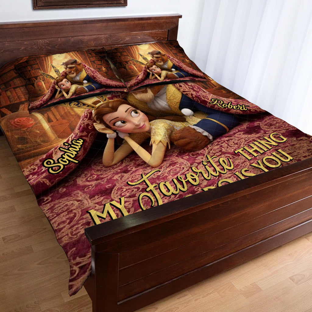 My Favorite Things To Do Is You - Personalized Couple Quilt Set