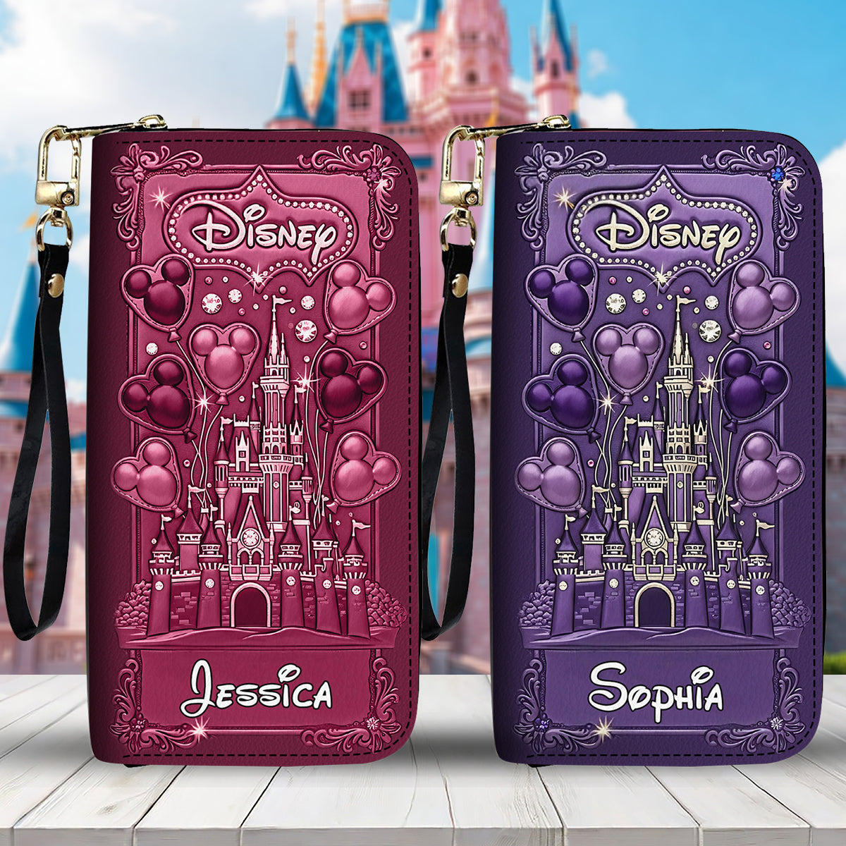 Magical World - Personalized Mouse Leather Long Wallet