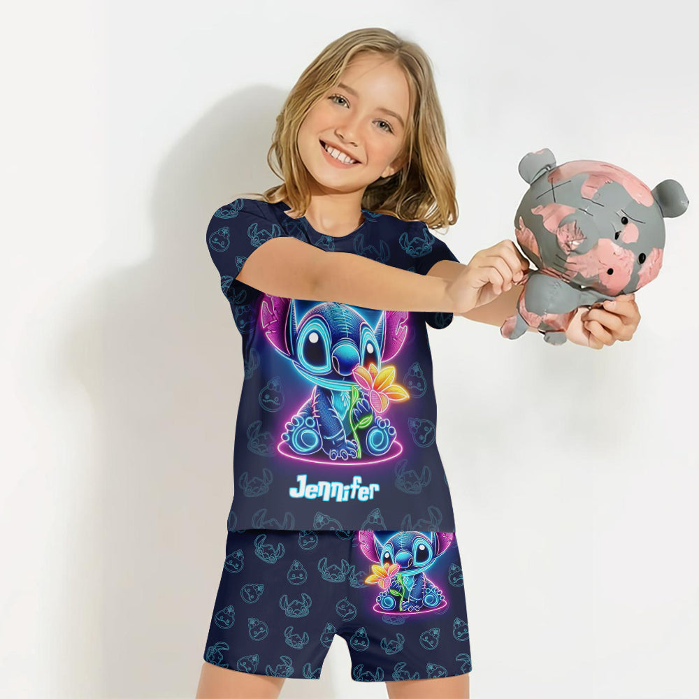 Neon Ohana - Personalized Ohana Kid T-shirt & Shorts