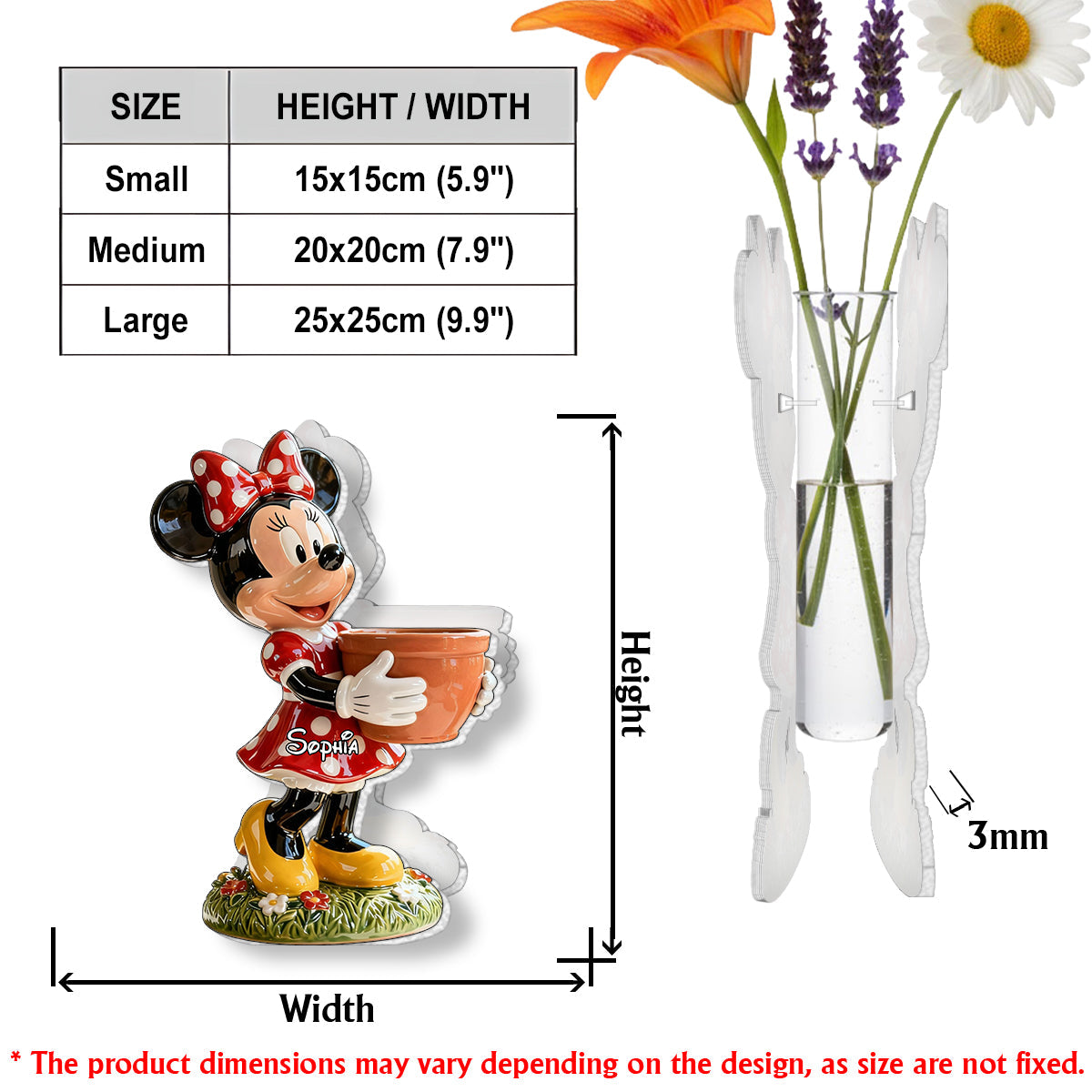 Magical Time - Personalized Mouse Custom Shape Acrylic Flower Vase