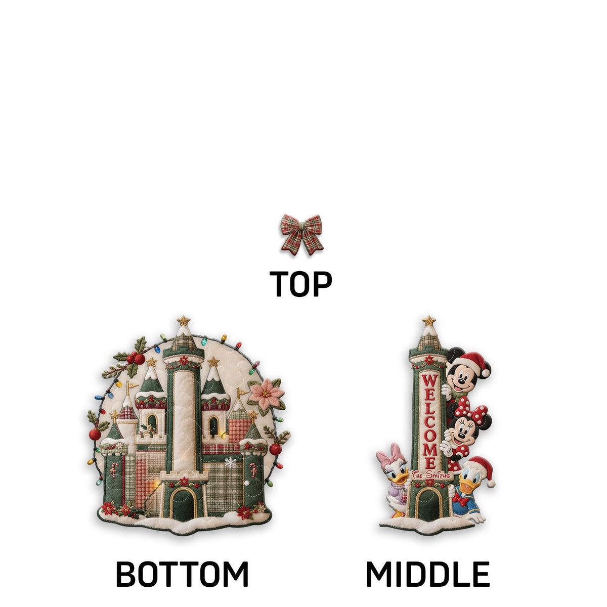 Magical Christmas - Personalized Mouse Quilted Door Hanger