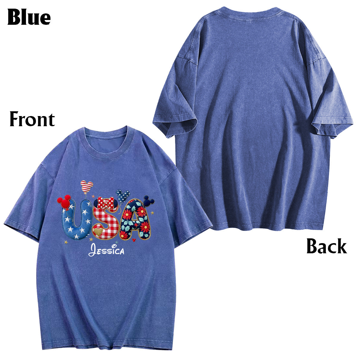 Stars And Stripes - Personalized Mouse Wash T-Shirt