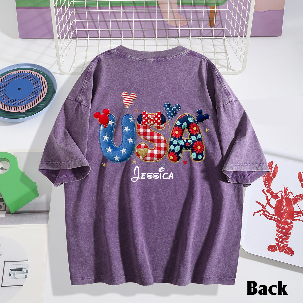 Stars And Stripes - Personalized Mouse Wash T-Shirt