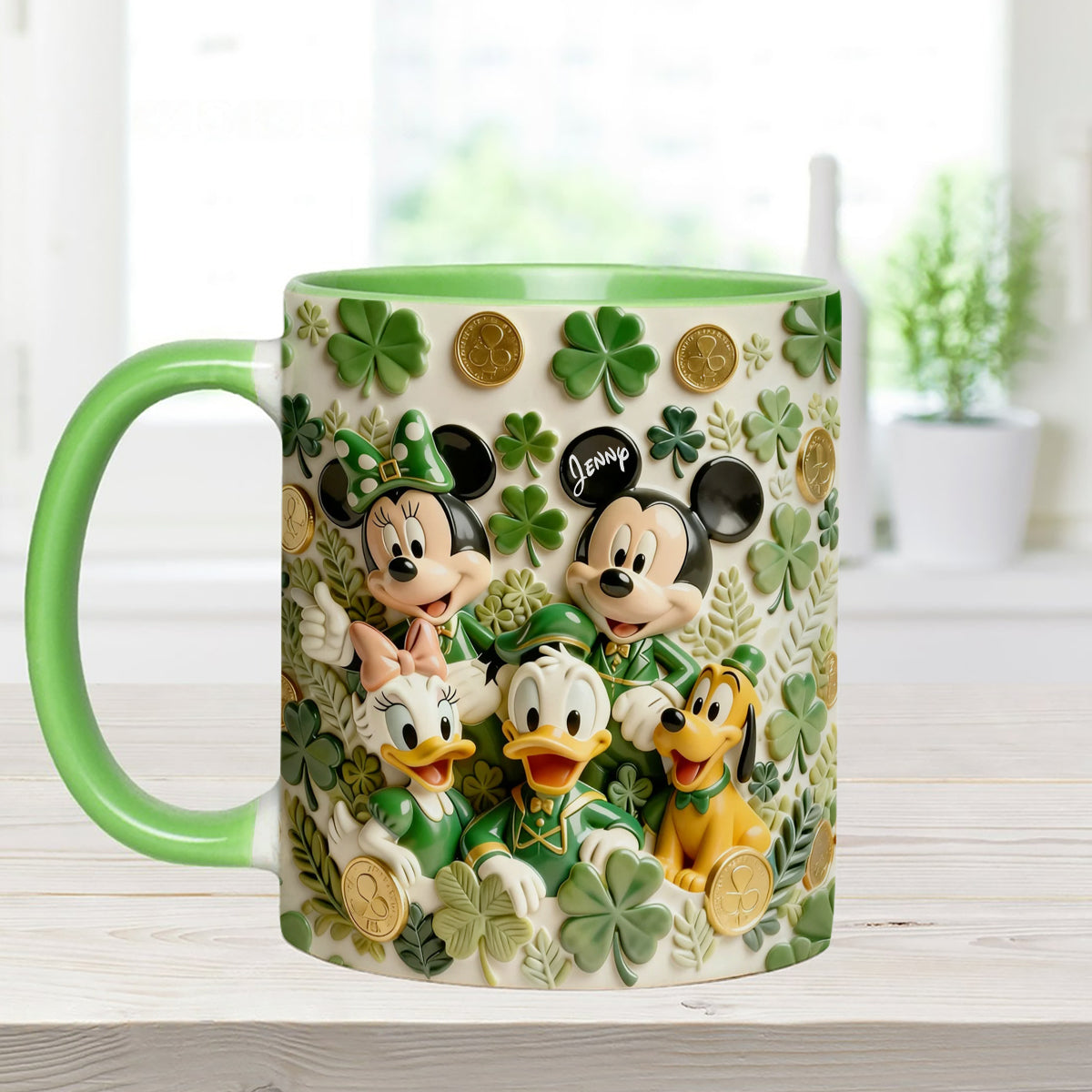 Lucky Friends - Personalized Mouse Set Accent Mug with Acrylic Stirrers