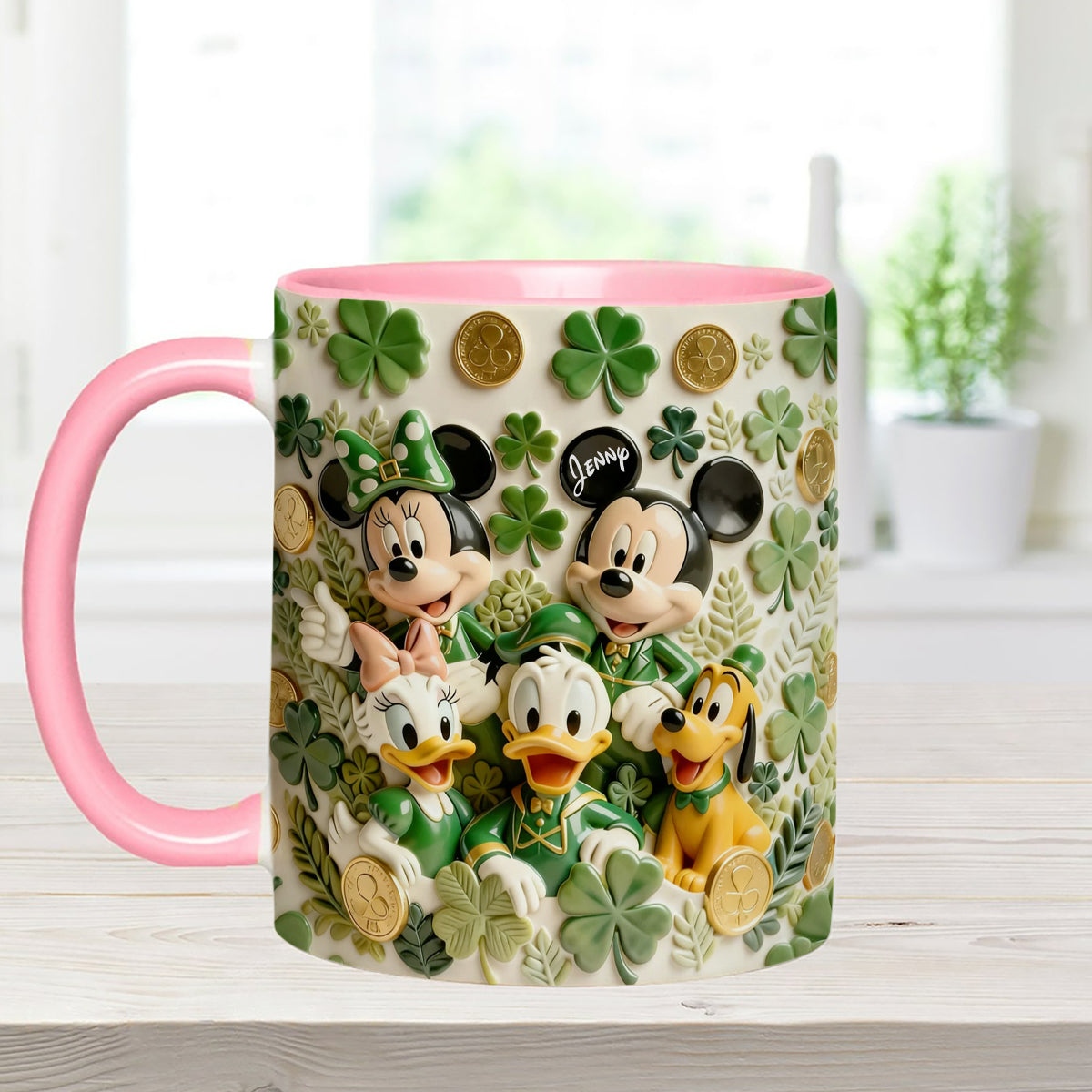 Lucky Friends - Personalized Mouse Set Accent Mug with Acrylic Stirrers