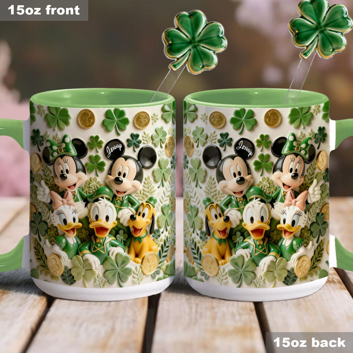 Lucky Friends - Personalized Mouse Set Accent Mug with Acrylic Stirrers