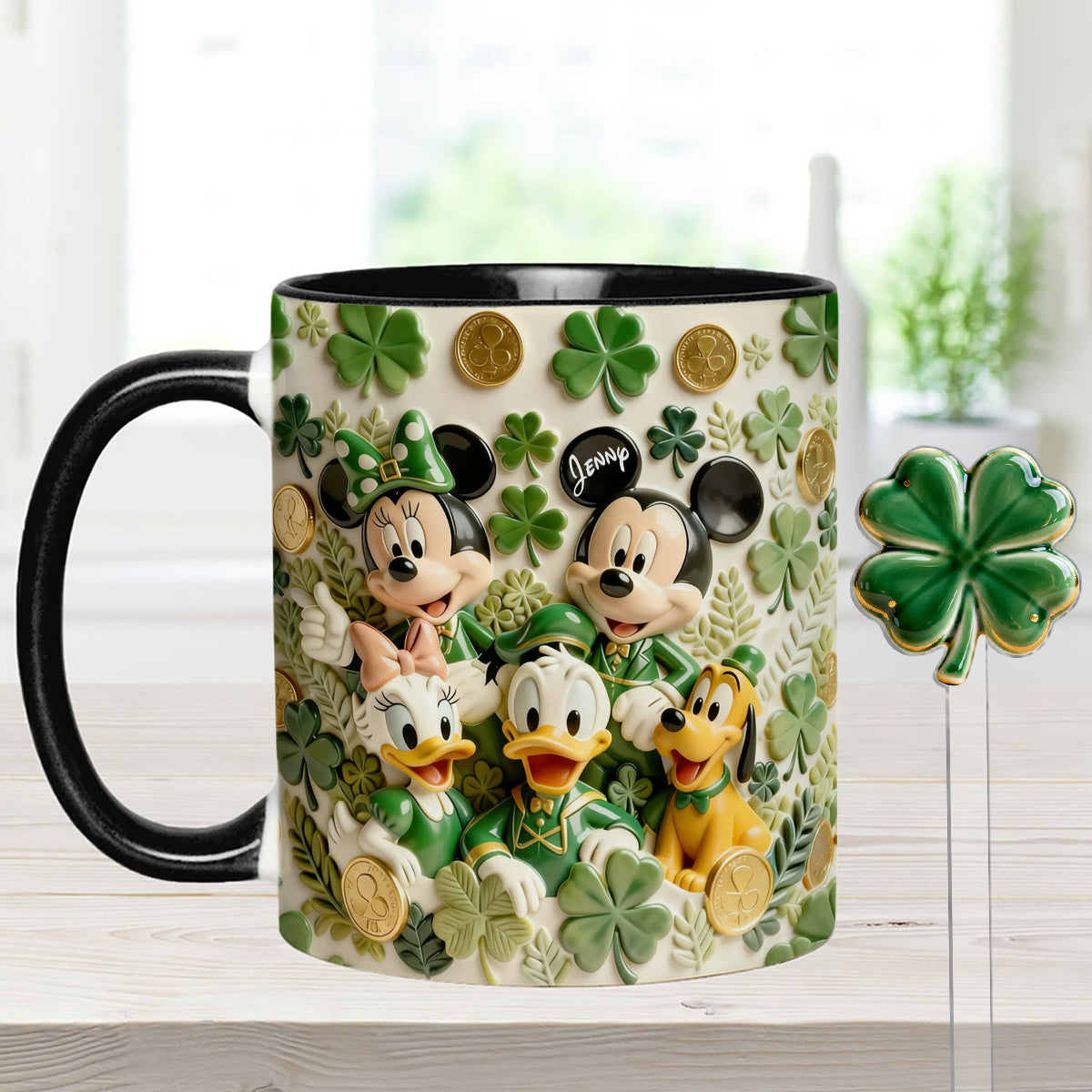 Lucky Friends - Personalized Mouse Set Accent Mug with Acrylic Stirrers