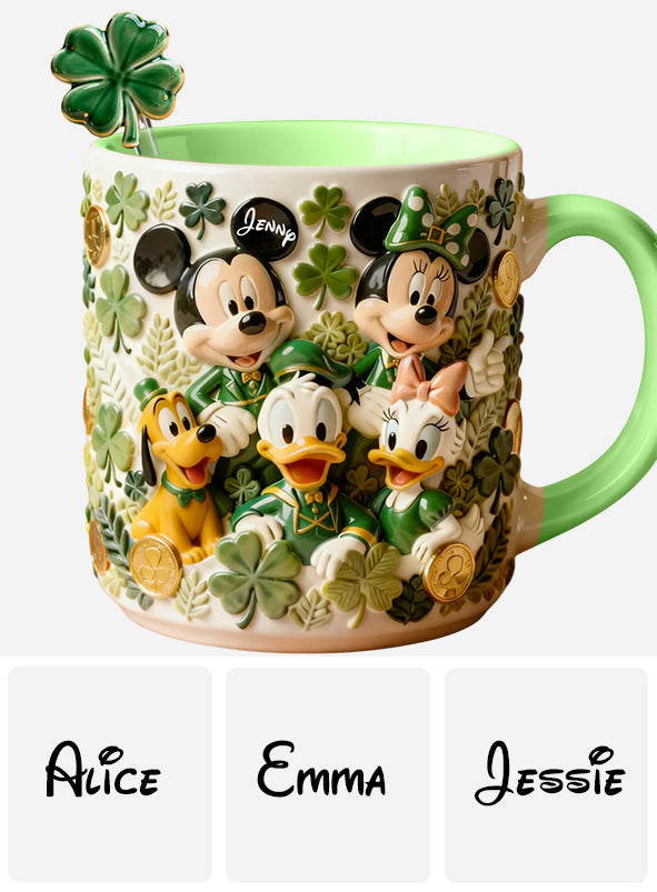 Lucky Friends - Personalized Mouse Set Accent Mug with Acrylic Stirrers