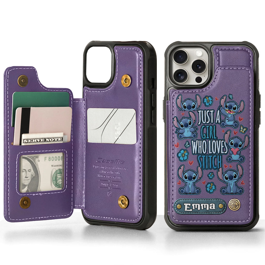 Just A Girl Who Loves Stitch - Personalized Ohana Wallet Phone Case