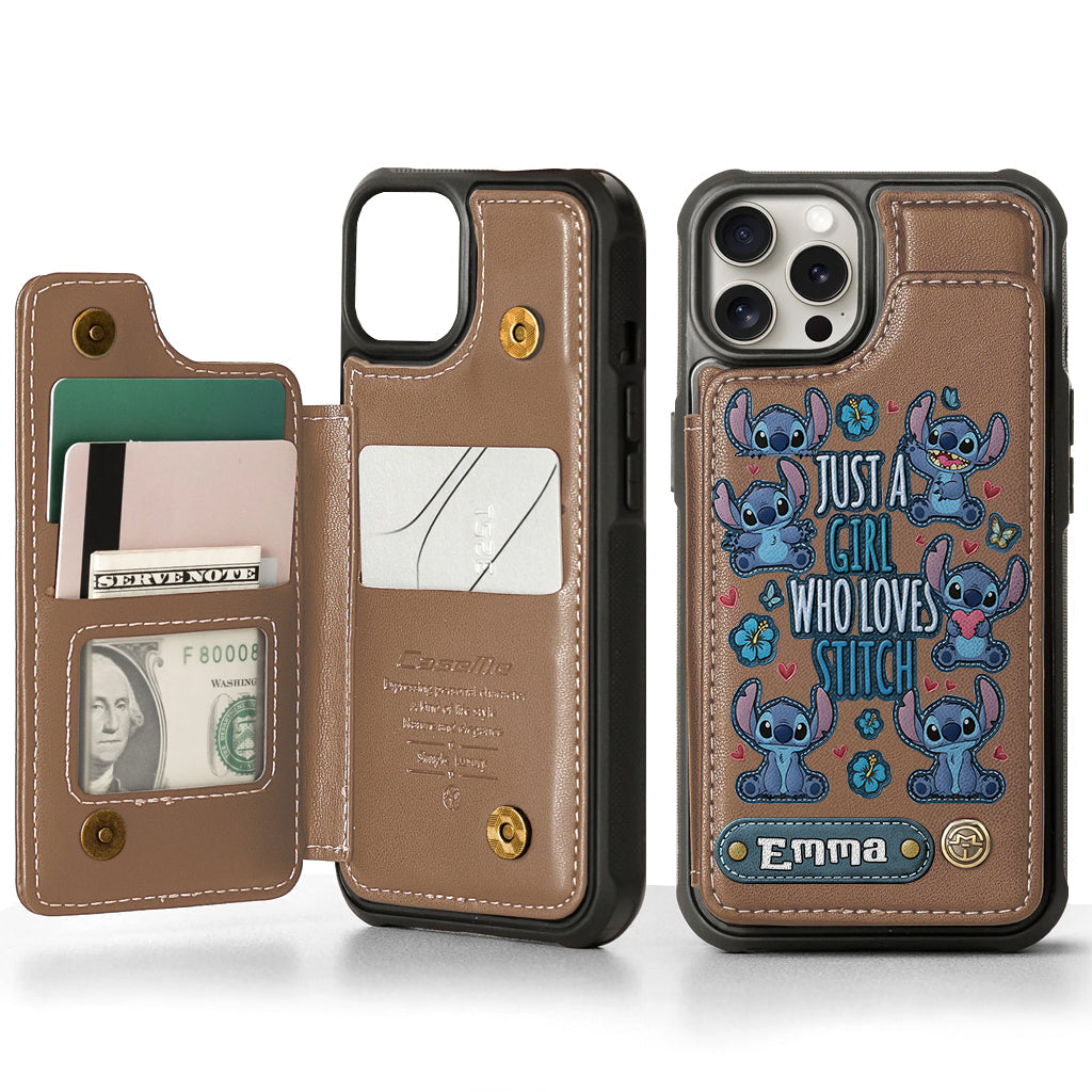 Just A Girl Who Loves Stitch - Personalized Ohana Wallet Phone Case