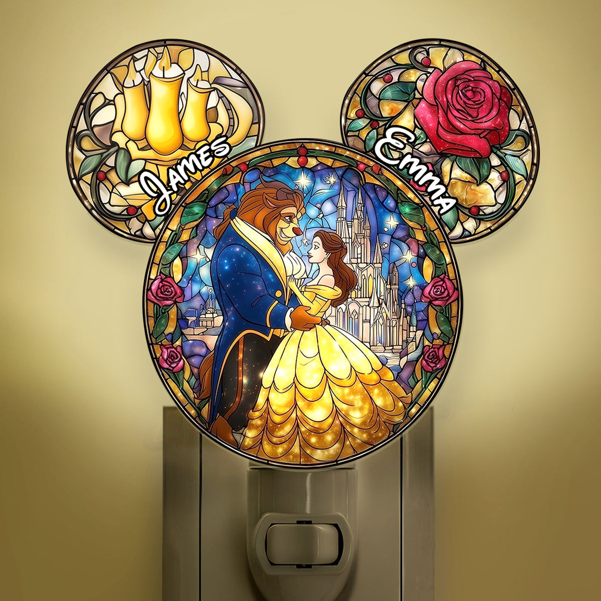 Tale As Old As Time - Personalized Mouse Acrylic Plug-In Night Light