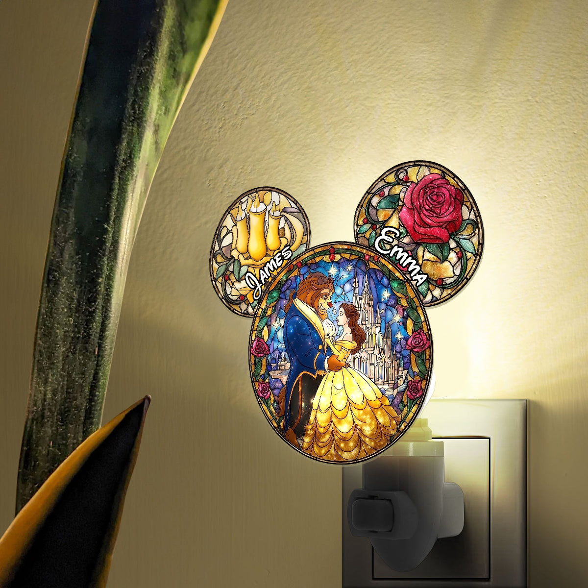 Tale As Old As Time - Personalized Mouse Acrylic Plug-In Night Light