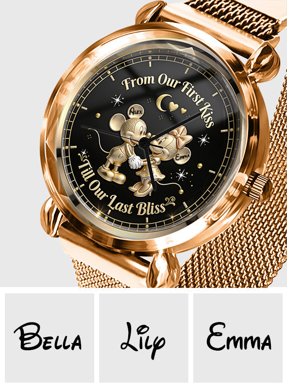 From Our First Kiss Till Our Last Bliss - Personalized Mouse Women Hand Watch