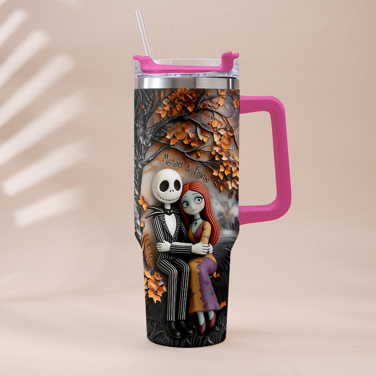 Till Death Do Us Part - Personalized Nightmare Tumbler With Plush Charm
