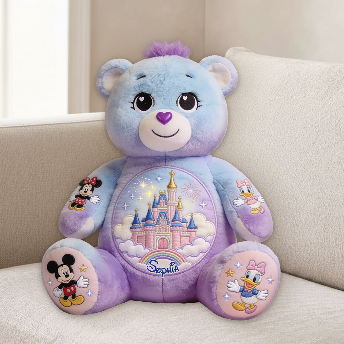 Magic Bear - Personalized Dream Trip Premium Faux Fur Pillow