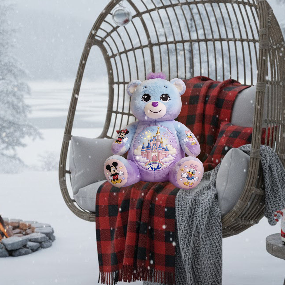 Magic Bear - Personalized Dream Trip Premium Faux Fur Pillow