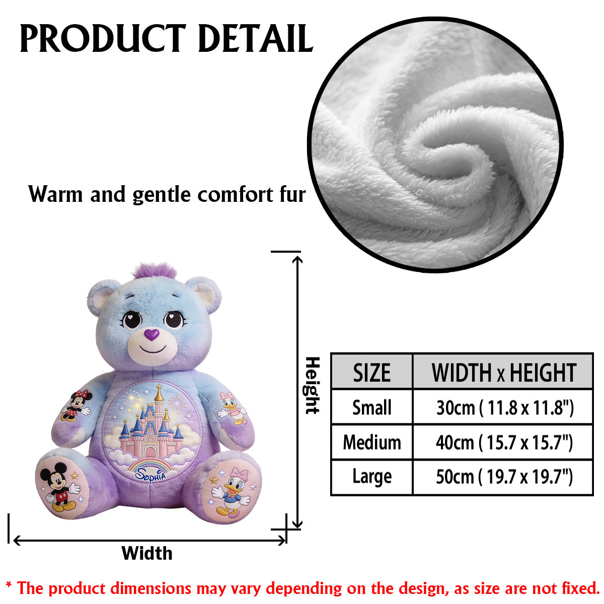 Magic Bear - Personalized Dream Trip Premium Faux Fur Pillow