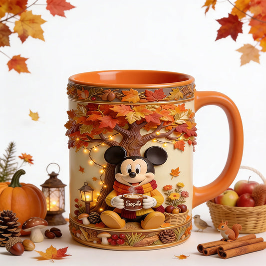 Fall Vibes - Personalized Mouse Accent Mug & Coaster