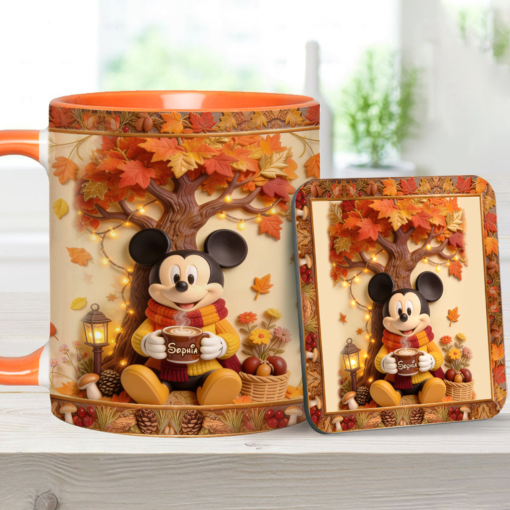 Fall Vibes - Personalized Mouse Accent Mug & Coaster