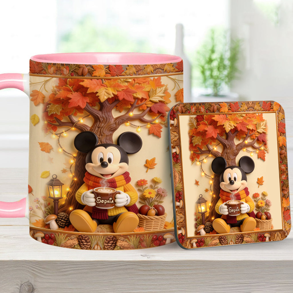 Fall Vibes - Personalized Mouse Accent Mug & Coaster