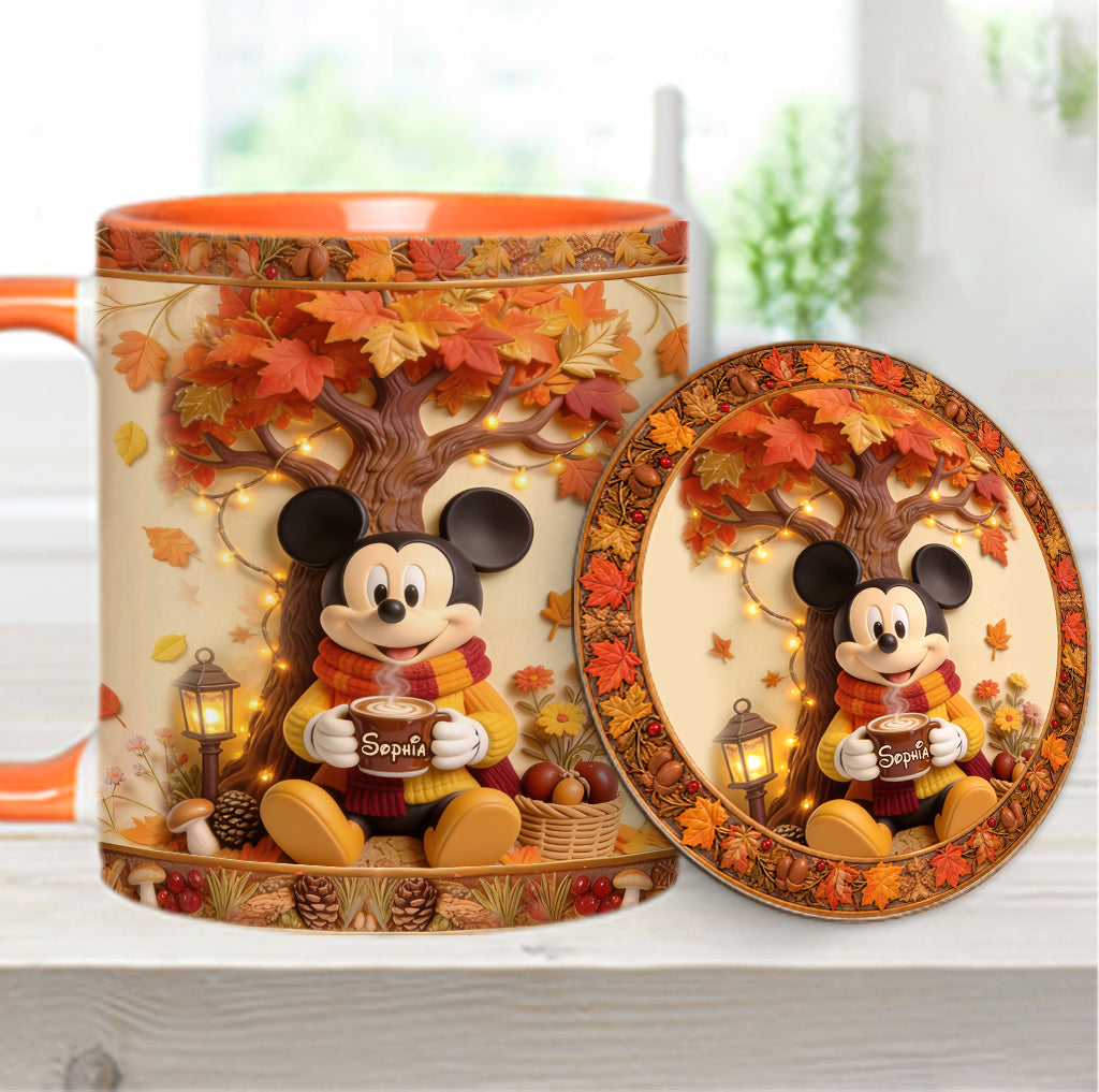 Fall Vibes - Personalized Mouse Accent Mug & Coaster
