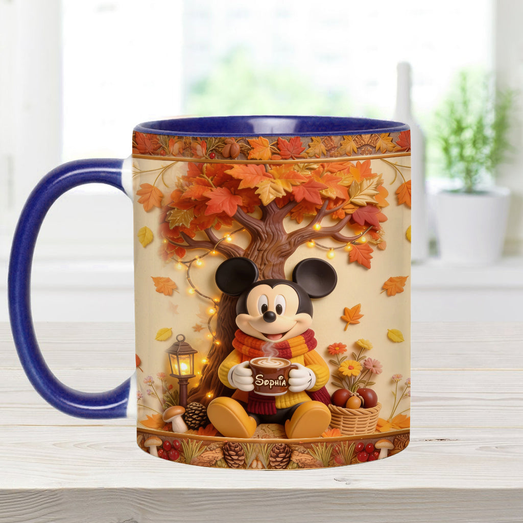 Fall Vibes - Personalized Mouse Accent Mug & Coaster