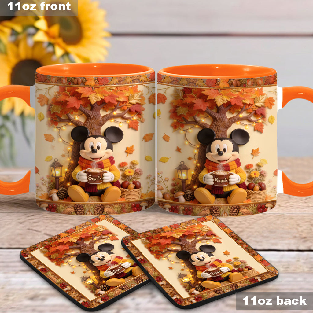 Fall Vibes - Personalized Mouse Accent Mug & Coaster