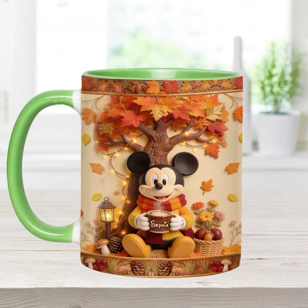 Fall Vibes - Personalized Mouse Accent Mug & Coaster
