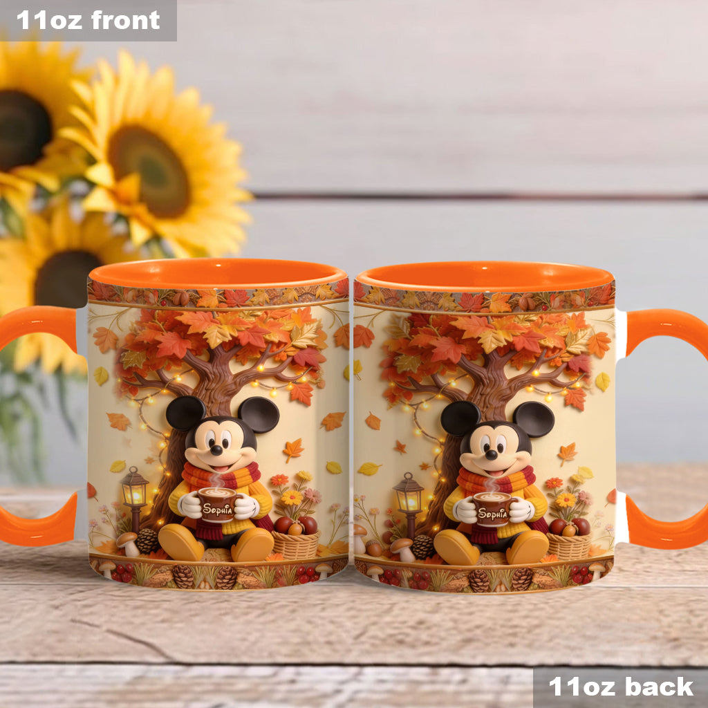 Fall Vibes - Personalized Mouse Accent Mug & Coaster
