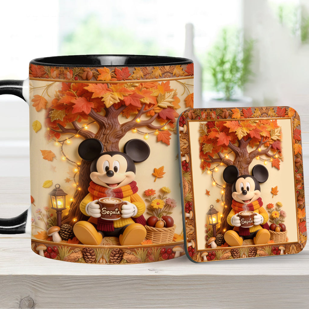 Fall Vibes - Personalized Mouse Accent Mug & Coaster