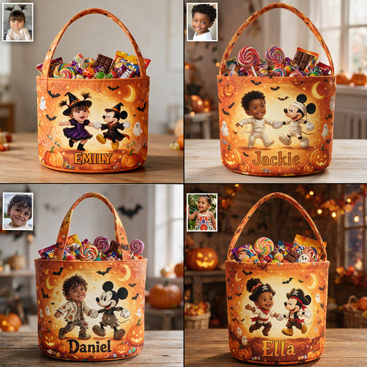 Trick Or Treat - Personalized Mouse Canvas Bucket Bag