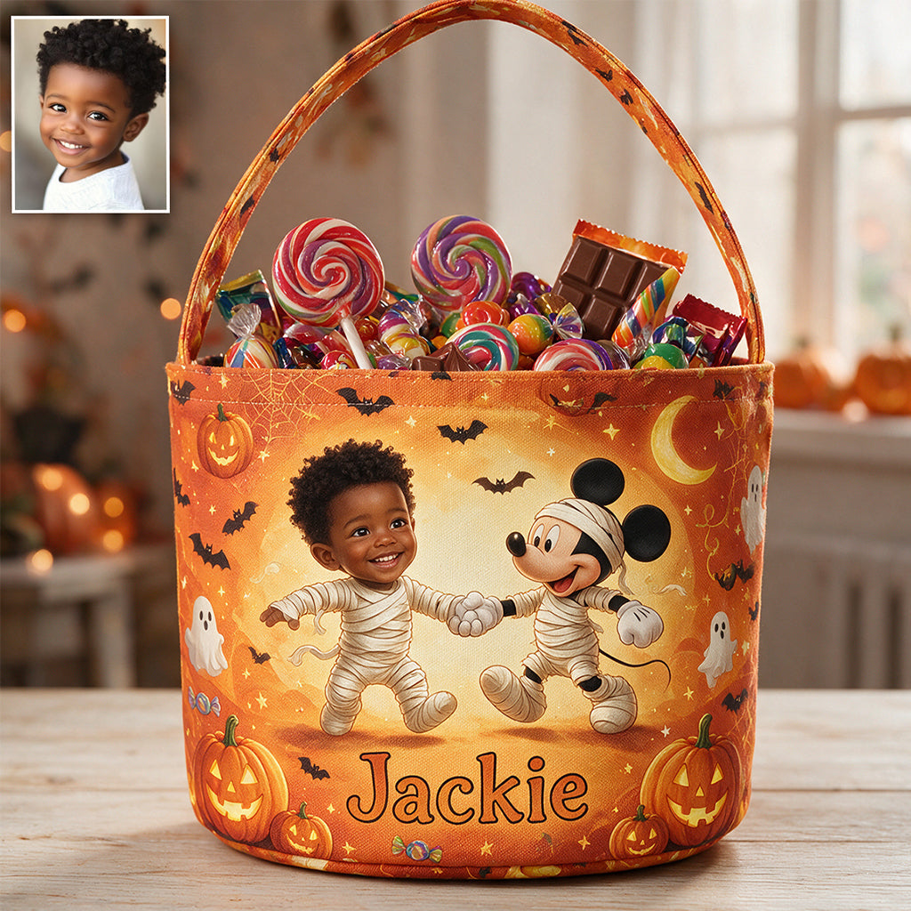 Trick Or Treat - Personalized Mouse Canvas Bucket Bag