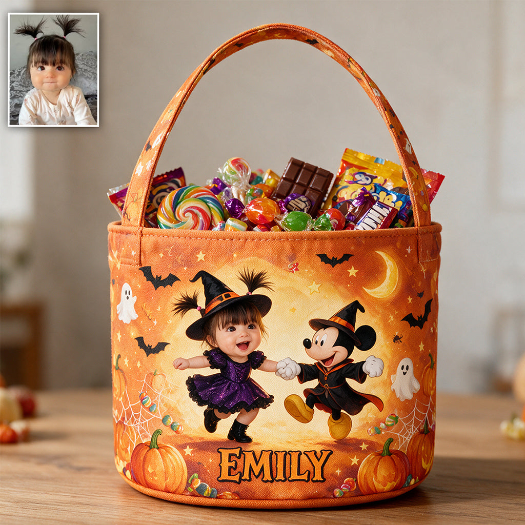 Trick Or Treat - Personalized Mouse Canvas Bucket Bag