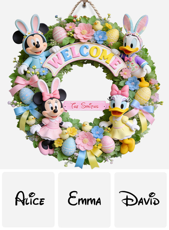 Easter's Day Magical Friends - Personalized Mouse Custom Shaped Wood Sign