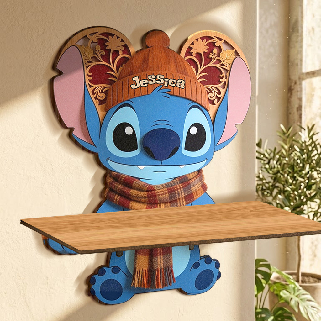 It's The Most Beautiful Time Of The Year - Personalized Ohana Wooden Floating Shelf
