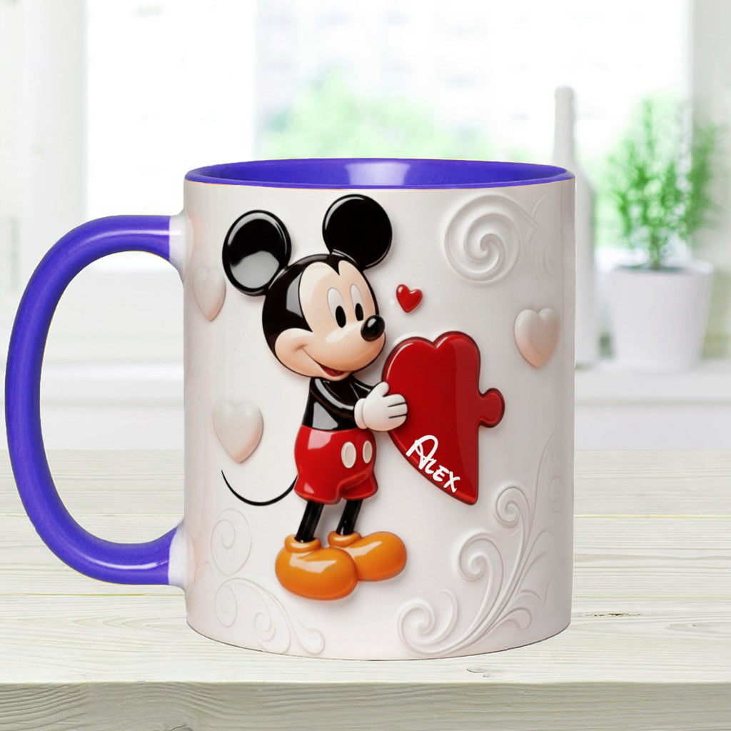 Magical Cartoon Mouse Couple, Matching Mug - Personalized Mouse Accent Mug