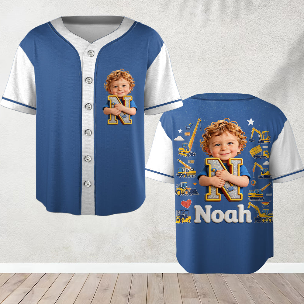 Custom Photo, Alphabet, Any Theme - Personalized Kid Baseball Jersey