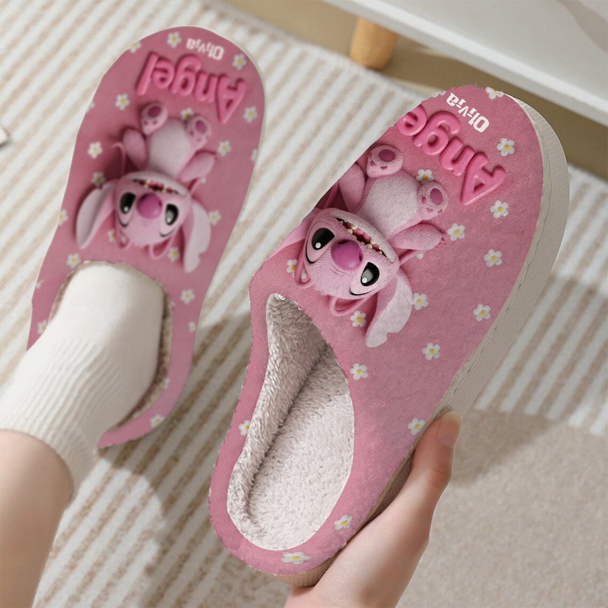 Fluffy Monster Effect - Personalized Ohana Slippers