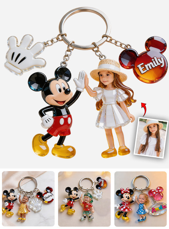 Friends Custom From Photo - Personalized Mouse Keychain With Charms