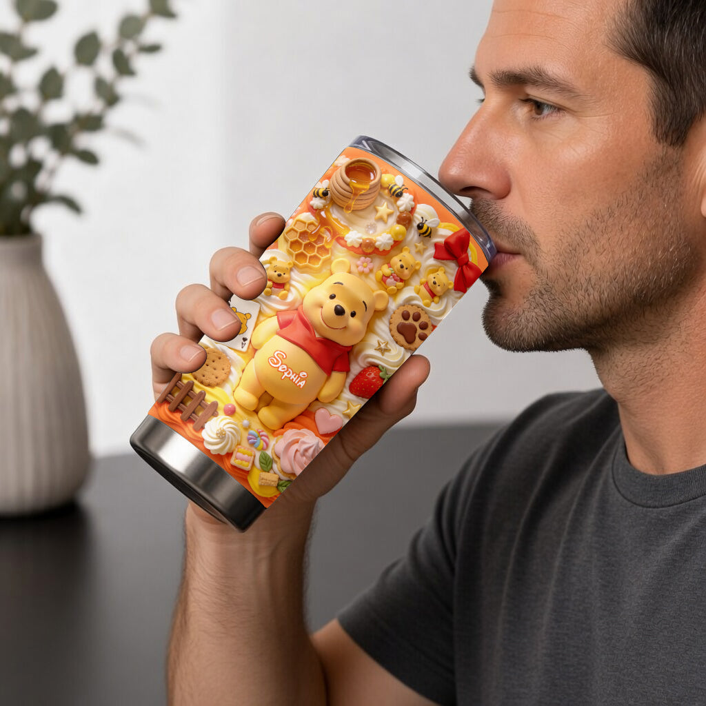 Sweet Bear - Personalized Yellow Bear Tumbler