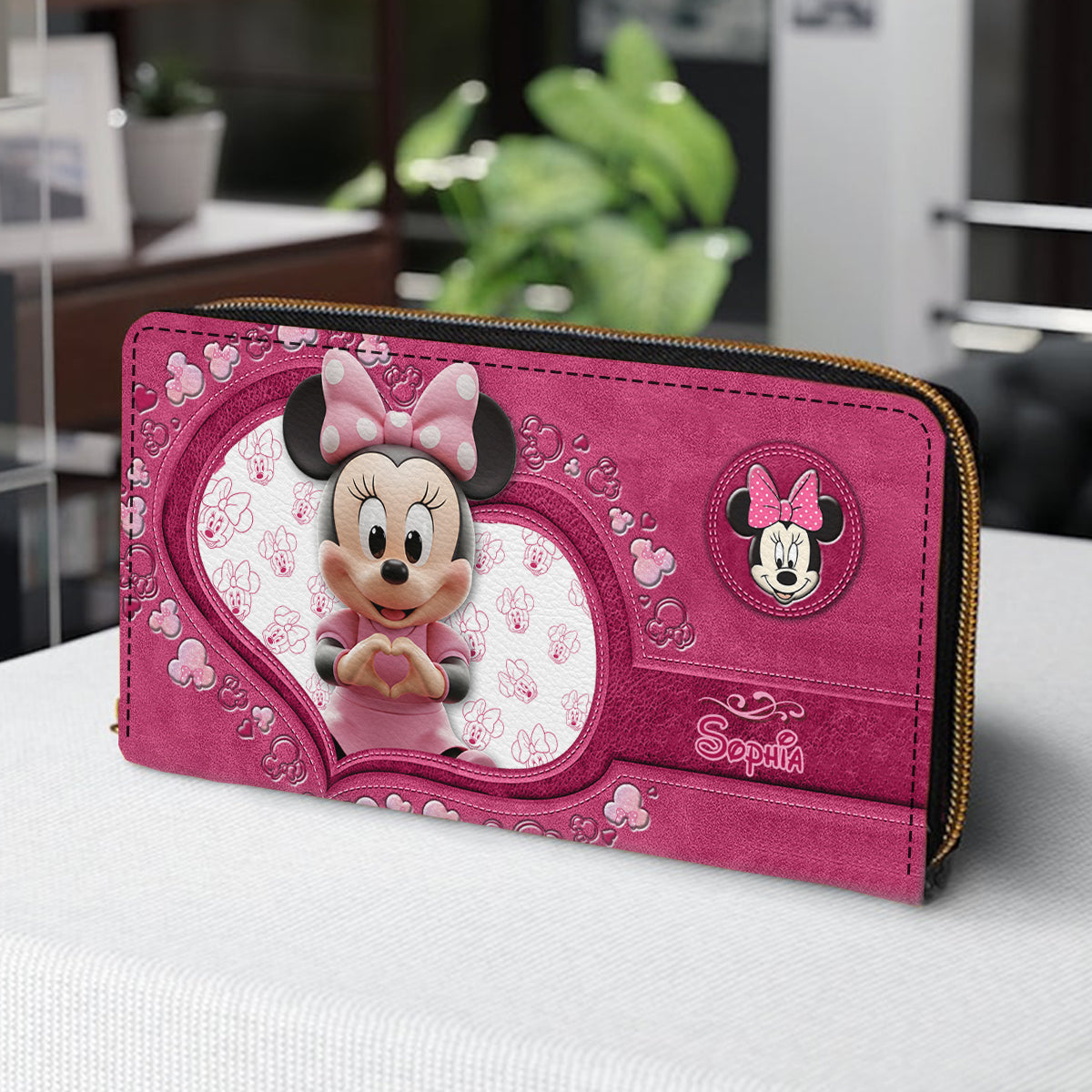 Magical Mouse Ears - Personalized Mouse Leather Long Wallet