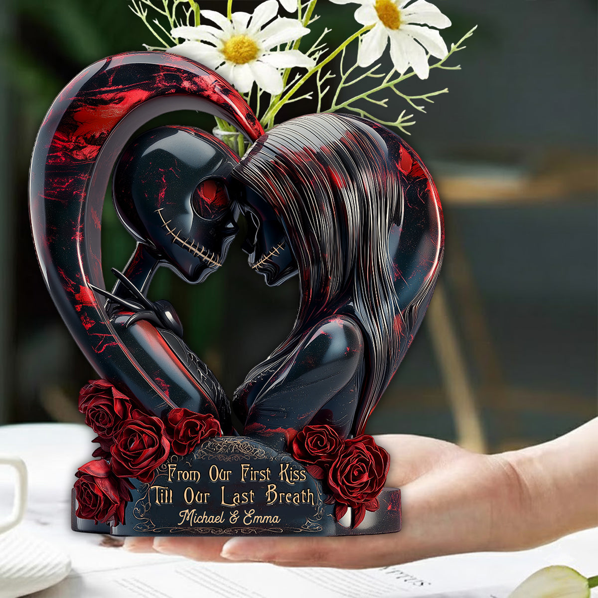 From Our First Kiss - Personalized Nightmare Custom Shape Acrylic Flower Vase