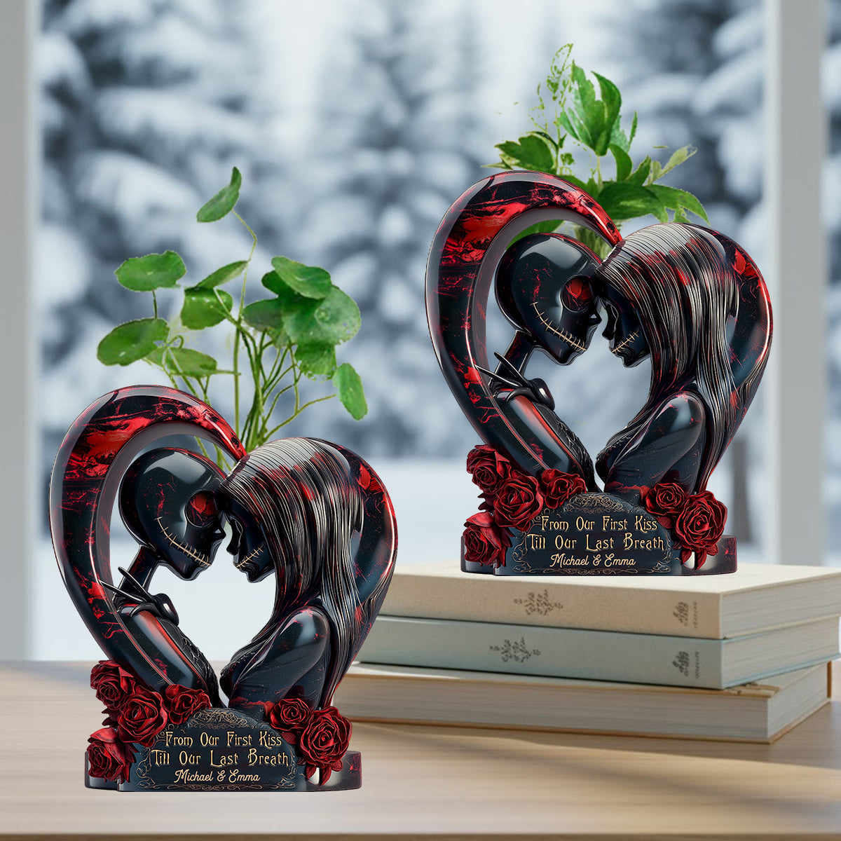 From Our First Kiss - Personalized Nightmare Custom Shape Acrylic Flower Vase