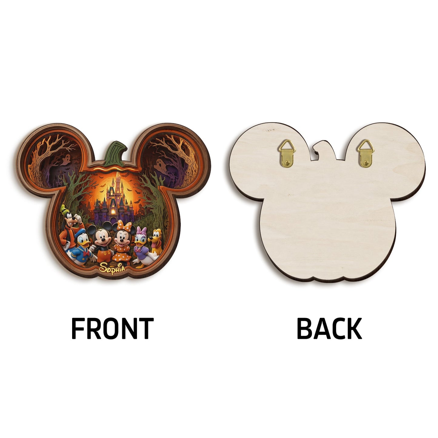 Spooky Night - Personalized Mouse Wooden Light Shadow Box