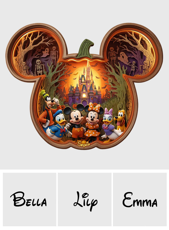 Spooky Night - Personalized Mouse Wooden Light Shadow Box